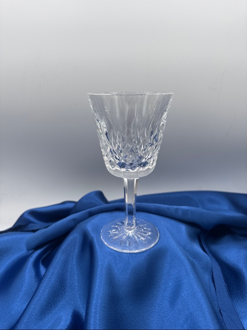 Waterford Crystal Lismore Claret Wine Glasses, 5 7/8” Tall, signed Waterford.